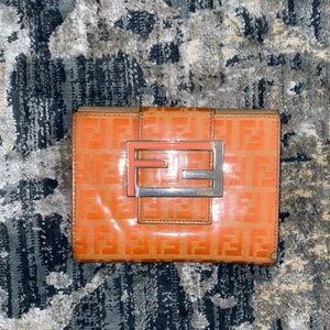 Orange Fendi zucchino FF wallet